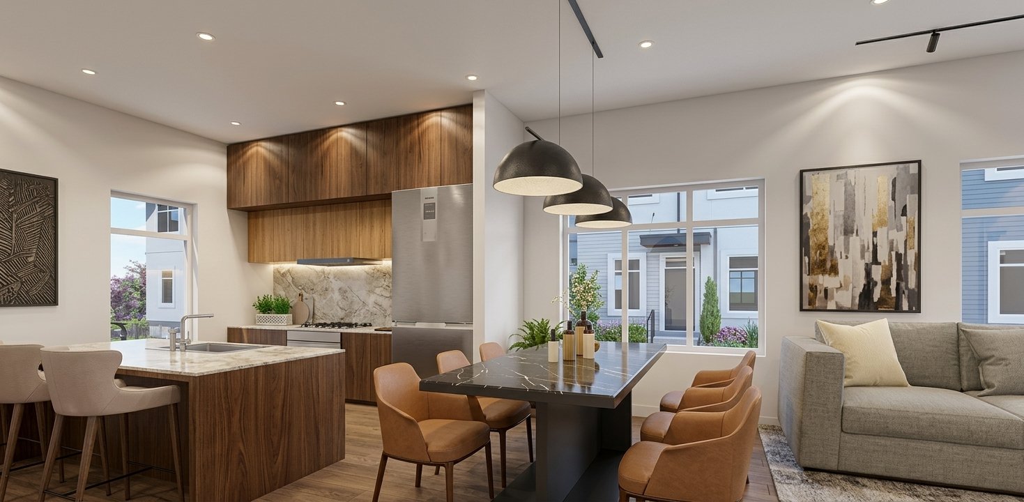 Modern Paramount Community residence at dusk